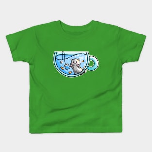 Kit-Tea Kawaii Cute Kitty Pun Kids T-Shirt